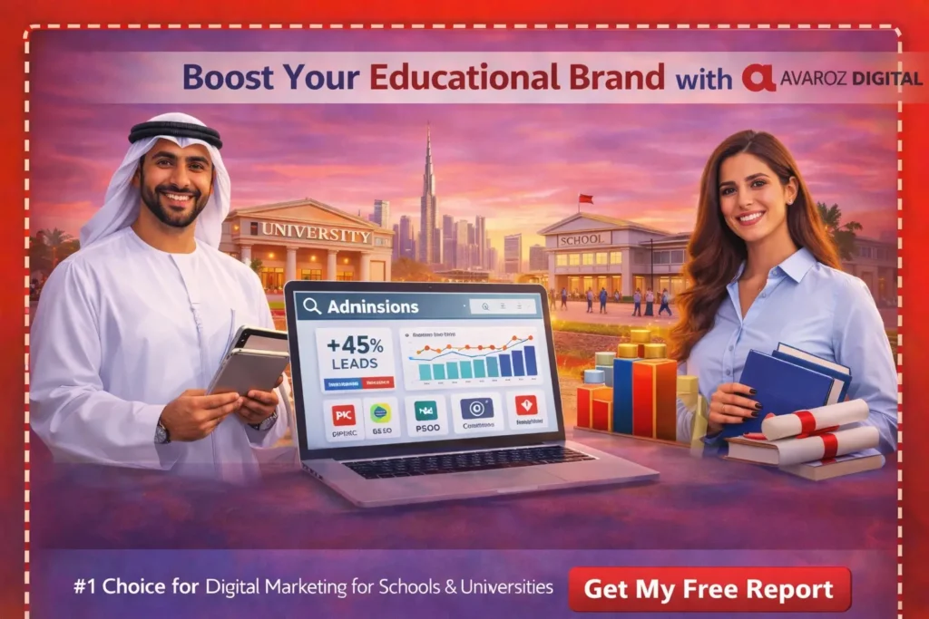 Education digital marketing by Avaroz Digital helping schools and universities in Dubai increase student enrollments.